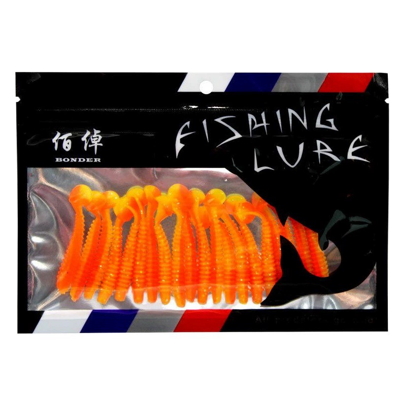 Luya Soft Bait Thread двухцветный T-образный хвост мягкий червячный винт поддельная приманка Заводская приманка оптом Luya Bait рыболовные снасти Weihai