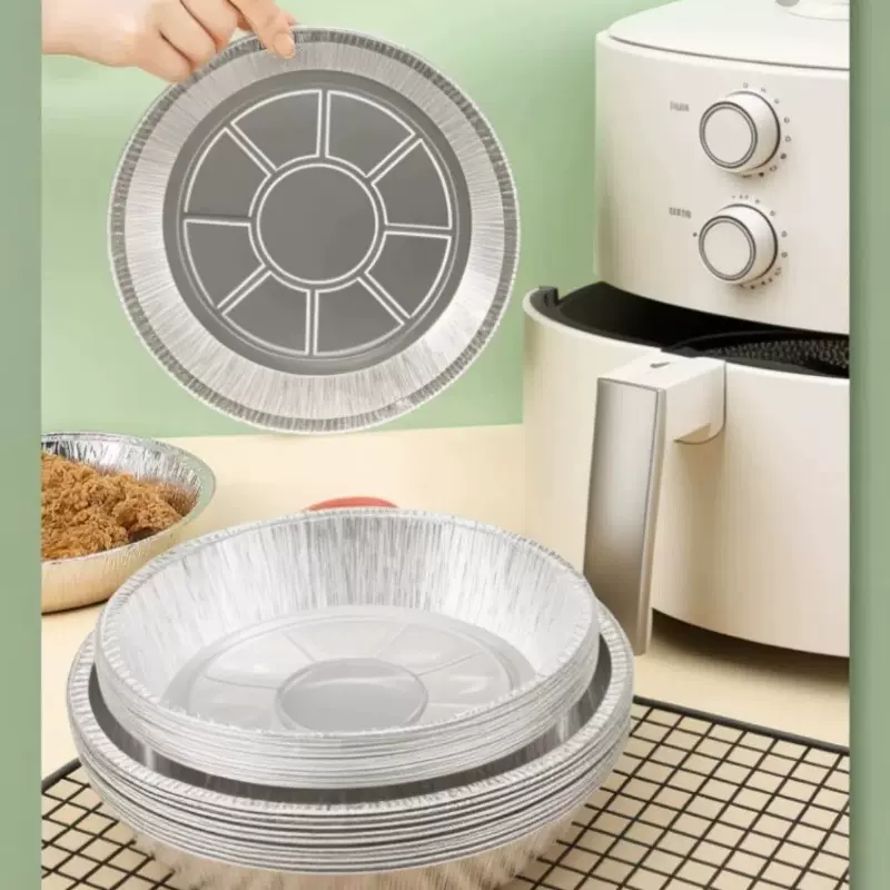 空气炸锅家用锡纸盘烤箱铝箔盘锡纸垫器烧烤盘底托碗披萨饼锡箔盘
