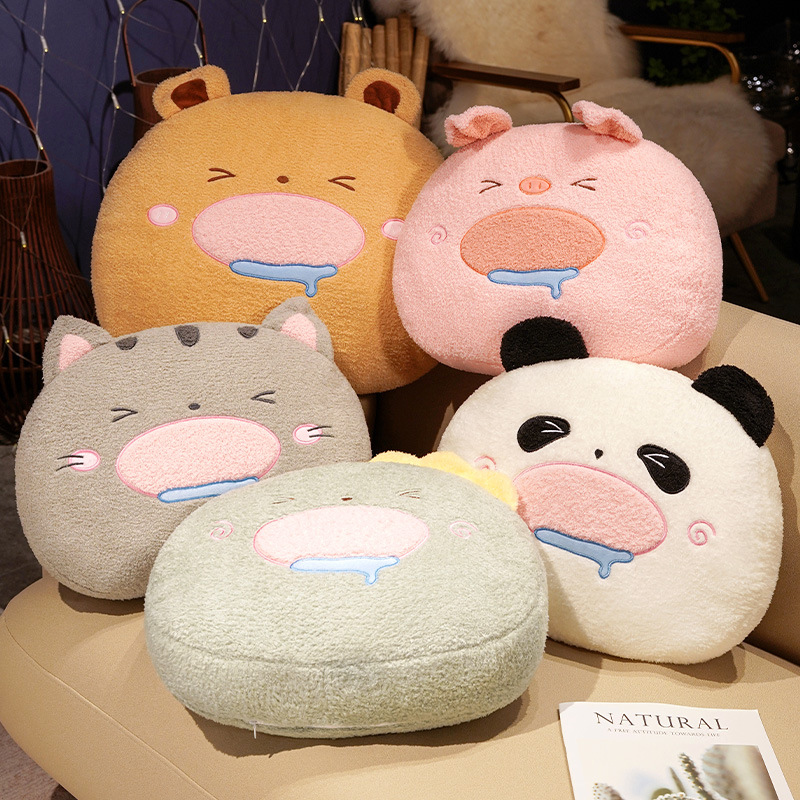 Lindo foodie de dibujos animados cálido mano almohada manta suave glutinoso casual sofá de felpa Oficina siesta chal de felpa femenina masculina