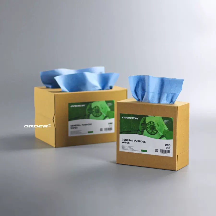 供应双抽取式盒装多用途蓝色擦拭布无尘纸工业无纺擦拭纸X80