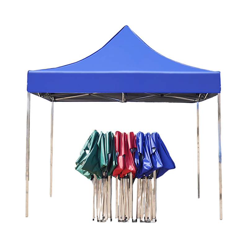 acero inoxidable grueso de cuatro esquinas tienda de parrilla al aire libre mercado nocturno parrilla con tolva para proteger contra el viento sombrilla plegable portátil