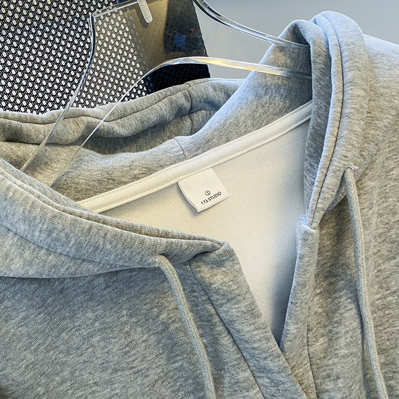 Women's Clothing new arrivals plus velvet thickened women's sweatshirt long sleeve hooded V neck jacket fashionable Korean style winter tops_voghion.com