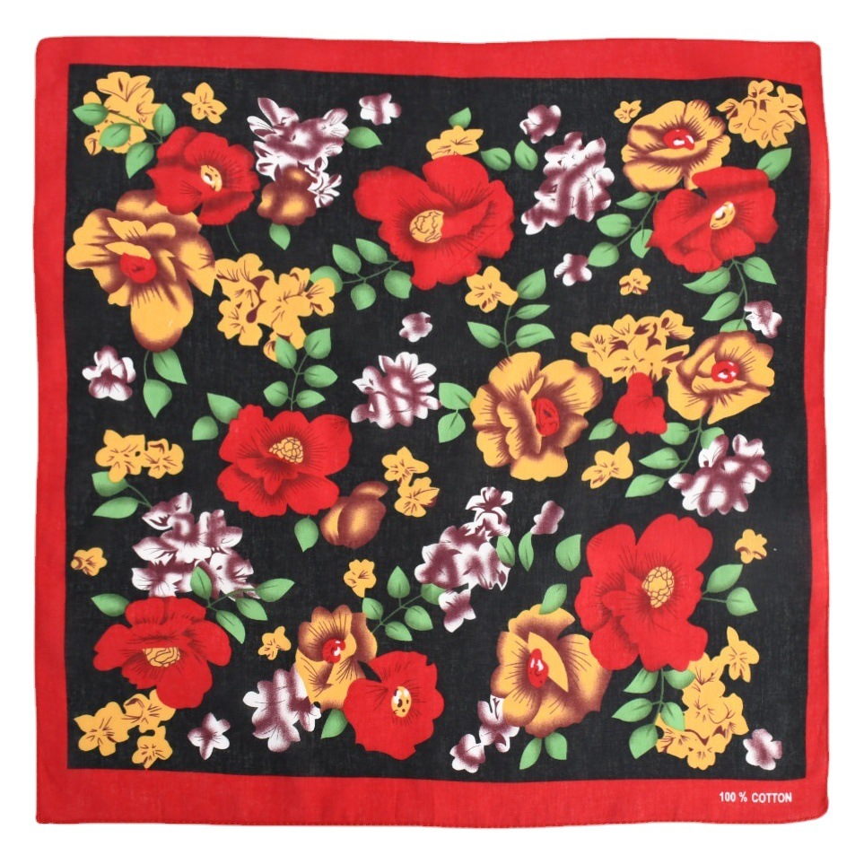 New European and American floral scarf hip-hop hip-hop mask outdoor sports spot floral printed cotton square scarf wholesale
