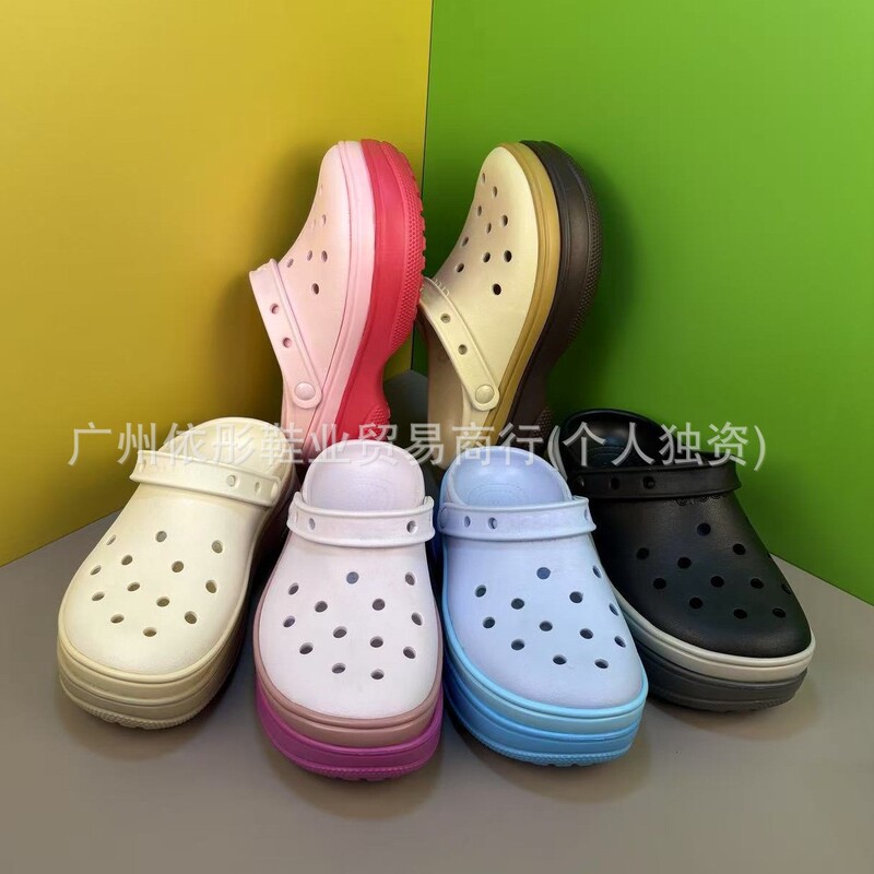 2026Cross New Style Clogs with Thick Soles, Garden Shoes, Height-Increasing Non-Slip Beach Shoes, High-Heeled Breathable Non-Slip Shoes
