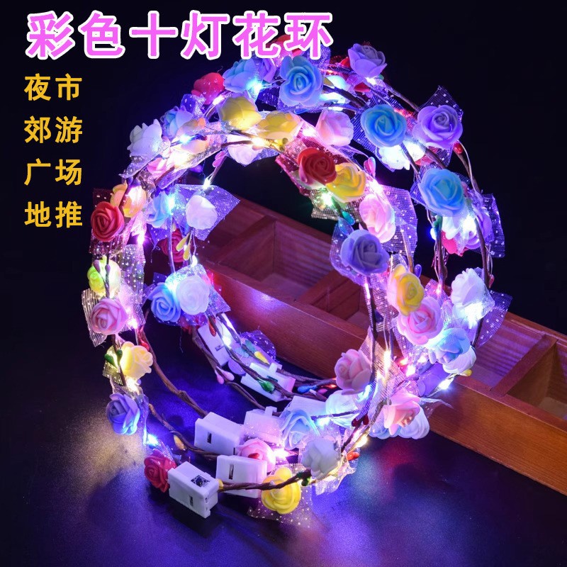 Lighting foam Flower Ring LED headdress Mori Girl Korean version of…