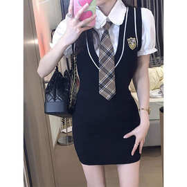 2026夏季连衣裙子女学院风韩版ins甜辣妹气质短裙包臀裙JK制服女
