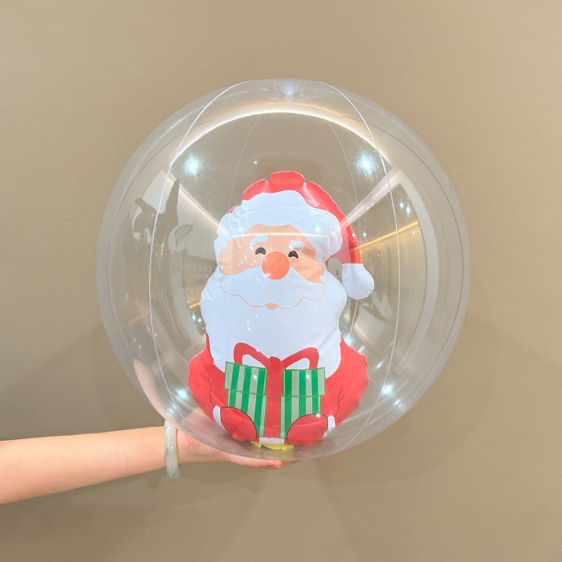 Bolas de Navidad inflables de dibujos animados transfronterizos Navidad Navidad Disposición de juguetes de PVC transparente espesa image 3