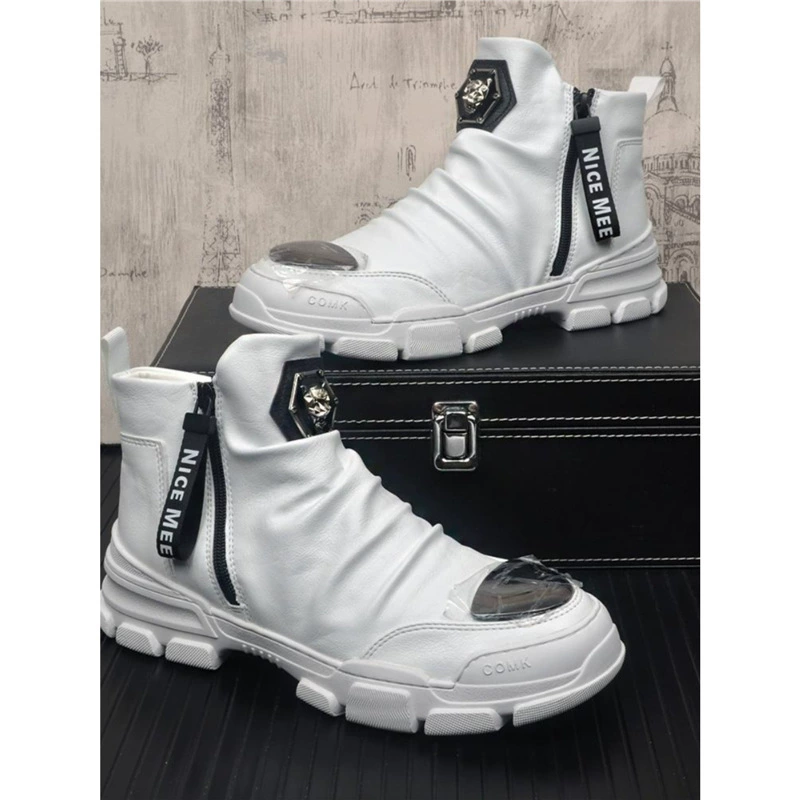 Весенний и осенний новый толстый тренд корейские мужские 2025 новые сапоги Martin Zhongbang повседневная обувь короткие сапоги мужской