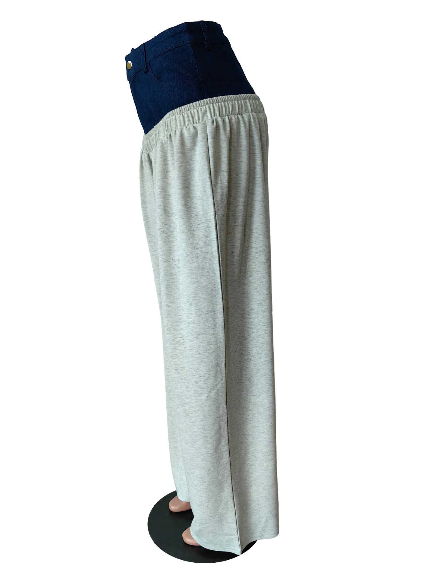 Dámske oblečenie džínsová mikina s vyťahovacím efektom, rovné nohavice_voghion.com