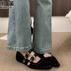 羊皮版复古法式尖头玛丽珍鞋子女鞋2025秋季新款软底不累脚单鞋子