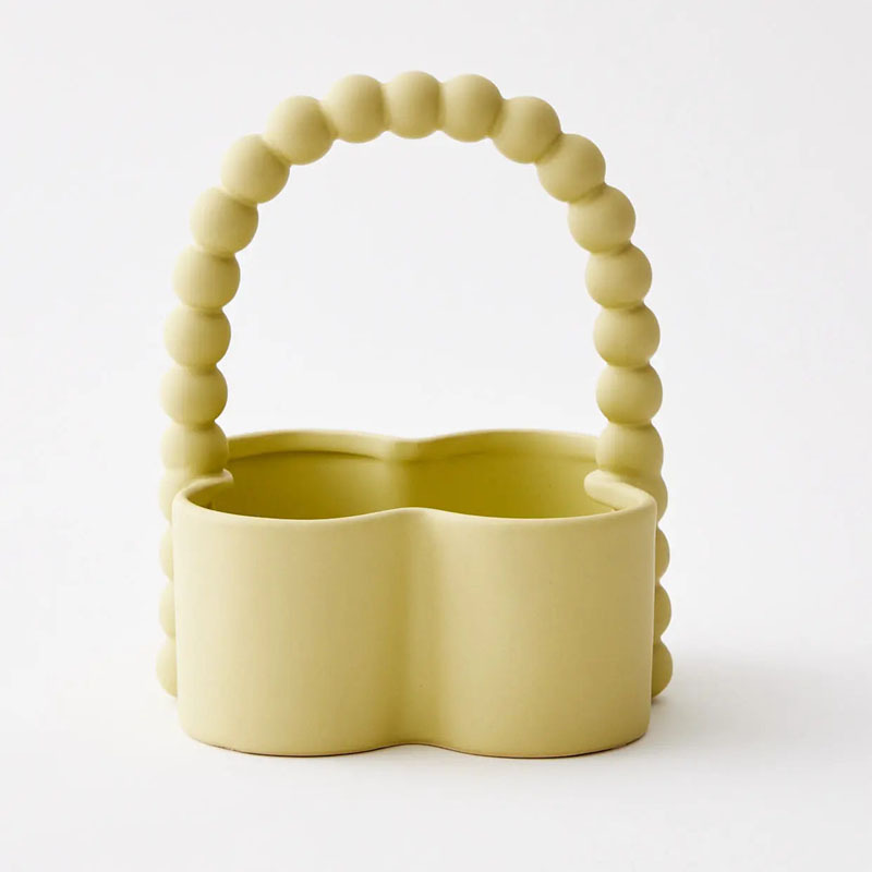 bandeja de frutas de cerámica bandeja de frutas de viento crema bandeja de mesa de té de la sala de estar gran pie alto adornos de almacenamiento bandeja de frutas al por mayor