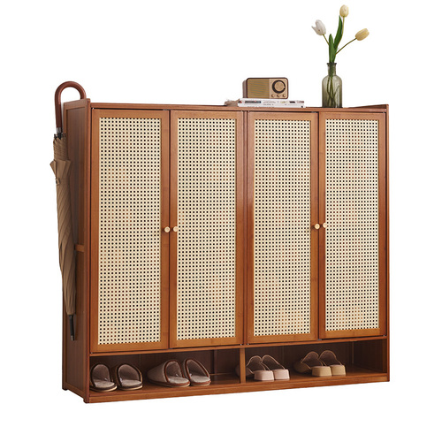 G3YN Home Shoe Cabinet Outdoor Hallway Elevator Entrance Shoe Rack Entryway Large Capacity Modern Corner Storage Cabinet with Multi-layered Wood Material