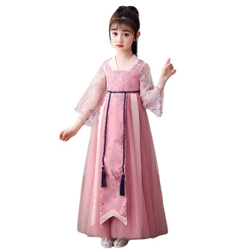 Girls hanfu pink fairy princess dress chinese ancient folk costume fairy chinese film cosplay photos shooting Ru skirt