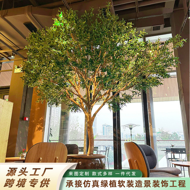 模擬オリーブの木、大型模擬緑植物、屋内および屋外の景観装飾、窓の柔らかい家具、模擬オリーブの木|undefined