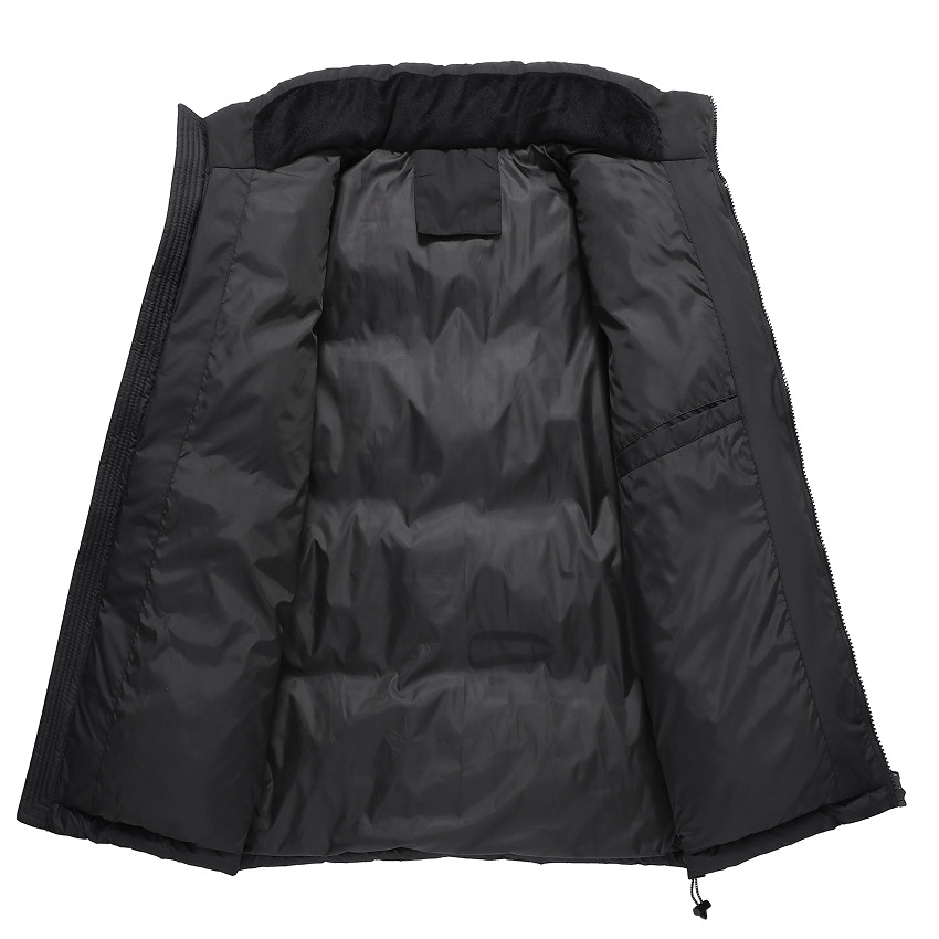 American version short color matching standing collar outdoor casual men's down cotton jacket_voghion.com