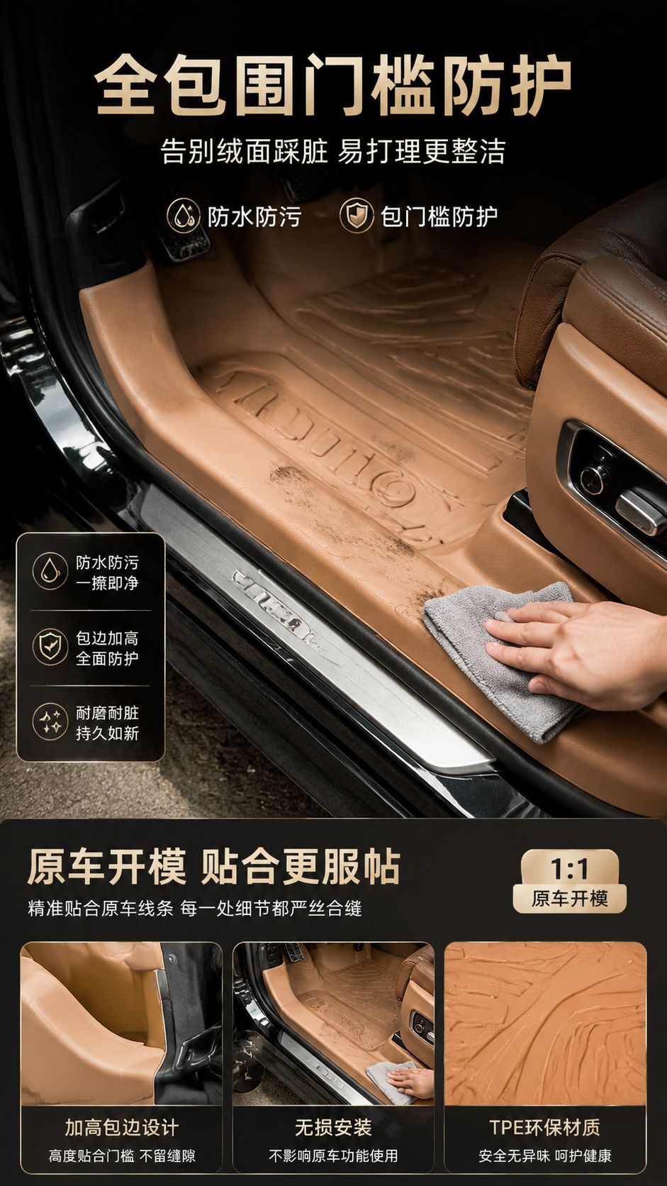 Tpe Floor Mats for the Ledao L80 Model, Waterproof and Dustproof Car Interior Accessories, Environmentally Friendly Tpe Floor Mats