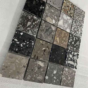 Indoor non-slip wear-resistant dark gray terrazzo artificial factory straight hair stair ground wall can be cut shaped