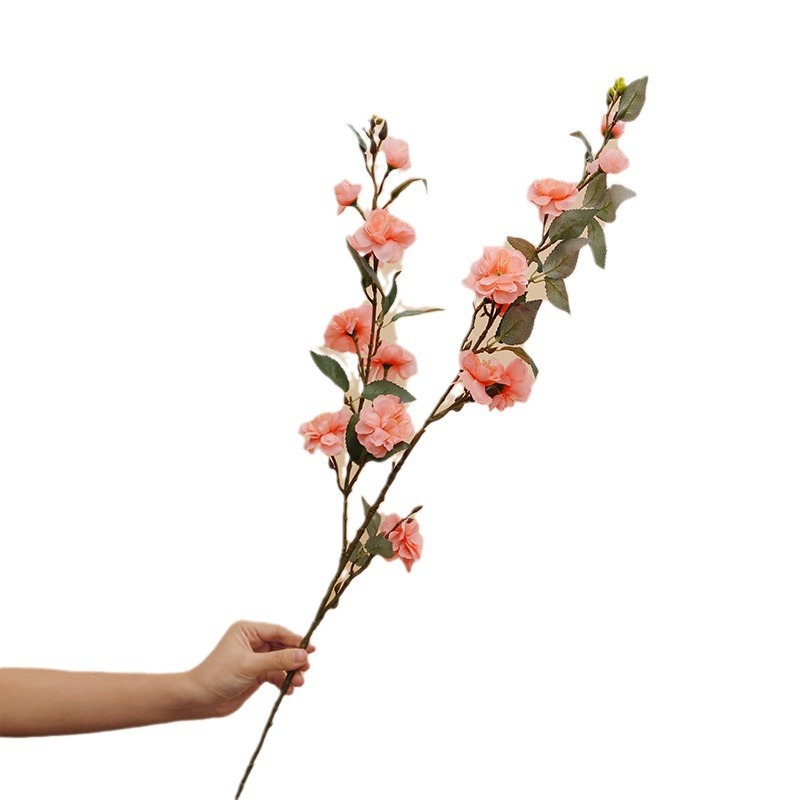 Camellia de altura flor de simulación adornos de boda flores falsas pastorales flores decoración del hogar flores de mesa flor de seda