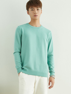 (Cross-border trading), demi-season sweater with a round collar, base body-friendly long-sleeve, V-neckline, oversize