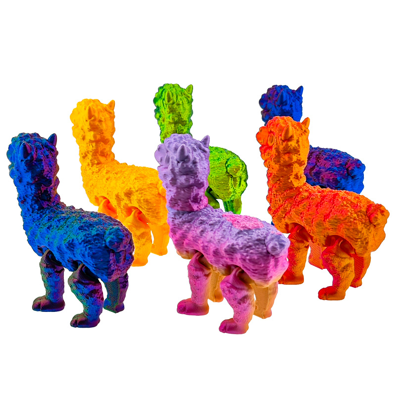 3D Printed Alpaca Sculpture Toy Cute Creative Shelf Accent Funny Gift for Girls Decor for Scenic Spots Street Stall