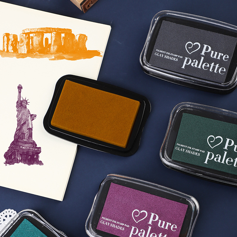 Retro color grande inkpad dedo pintura mano cuenta DIY color inkpad sello de goma mesa de impresión inkpad 12 colores opcionales