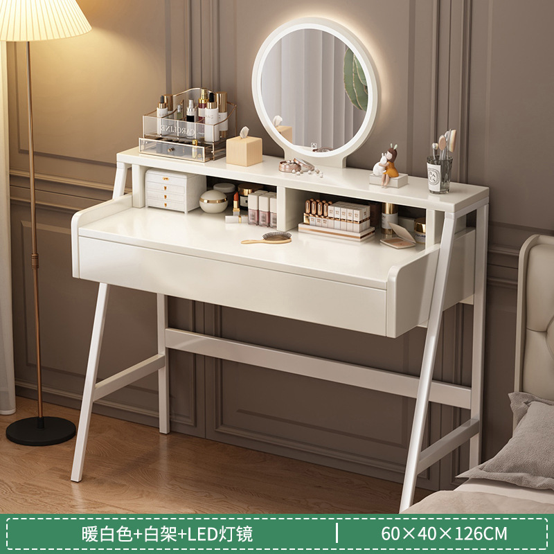 Comodador moderno dormitorio simple mesa de maquillaje 2025 nueva mesa de maquillaje de lujo ligera pequeña mesa de dormitorio principal