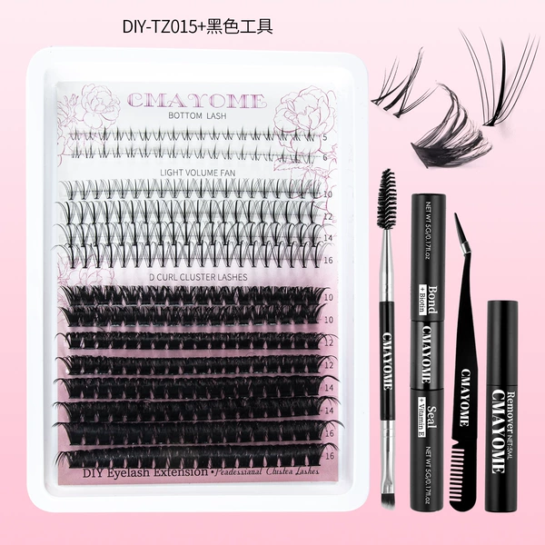 Black double-sided tweezers, makeup remover