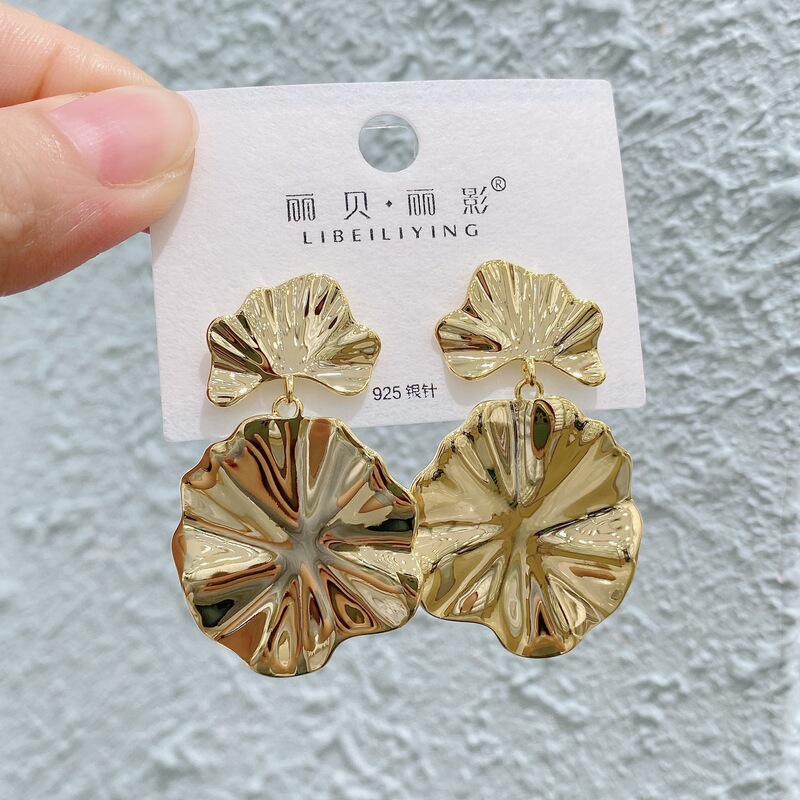 丽银/丽贝丽影复古金属耳环潮流耳饰女简约气质耳坠个性时尚潮款|undefined