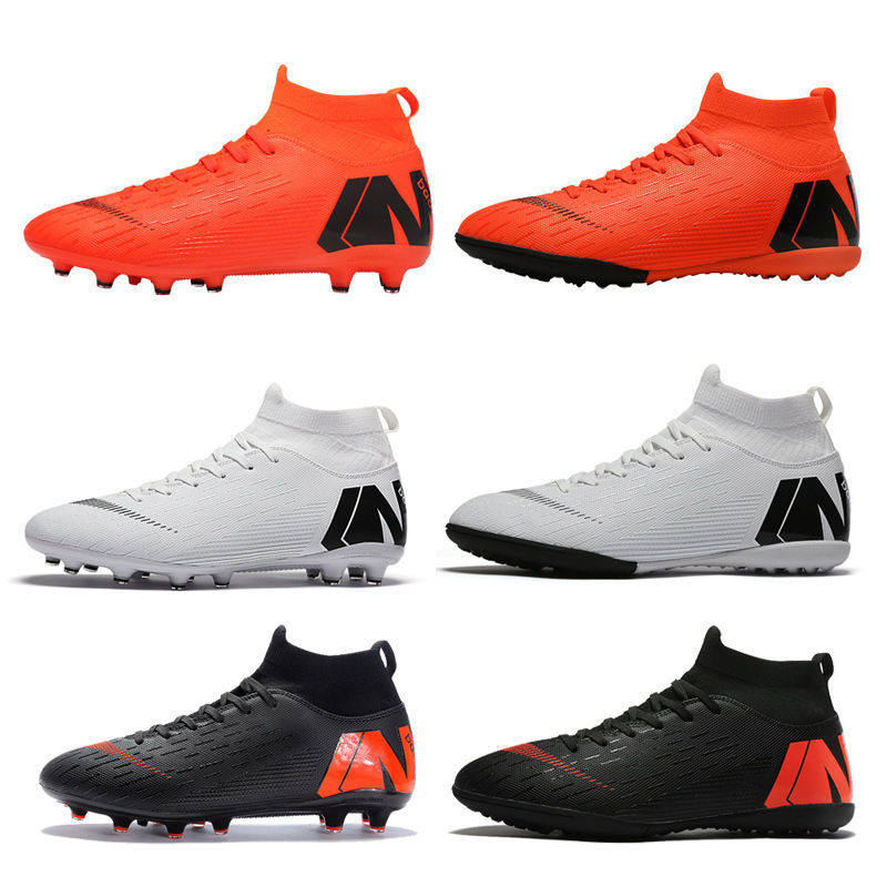 Cross-Border Export Wholesale High-Top White Football Shoes for Men and Women Ag Short Spikes Ronaldo Messi Neymar Tf Broken Spikes Students Cross-Border Export Wholesale High-Top White Football Shoes for Men and Women Ag Short Spikes Ronaldo Messi Neymar Tf Broken Spikes Students