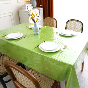Cross-Border Popular Pvc Transparent Tablecloth Waterproof and Oil-Proof 0.12mm Square Round Straight Edge Tablecloth Nordic Style