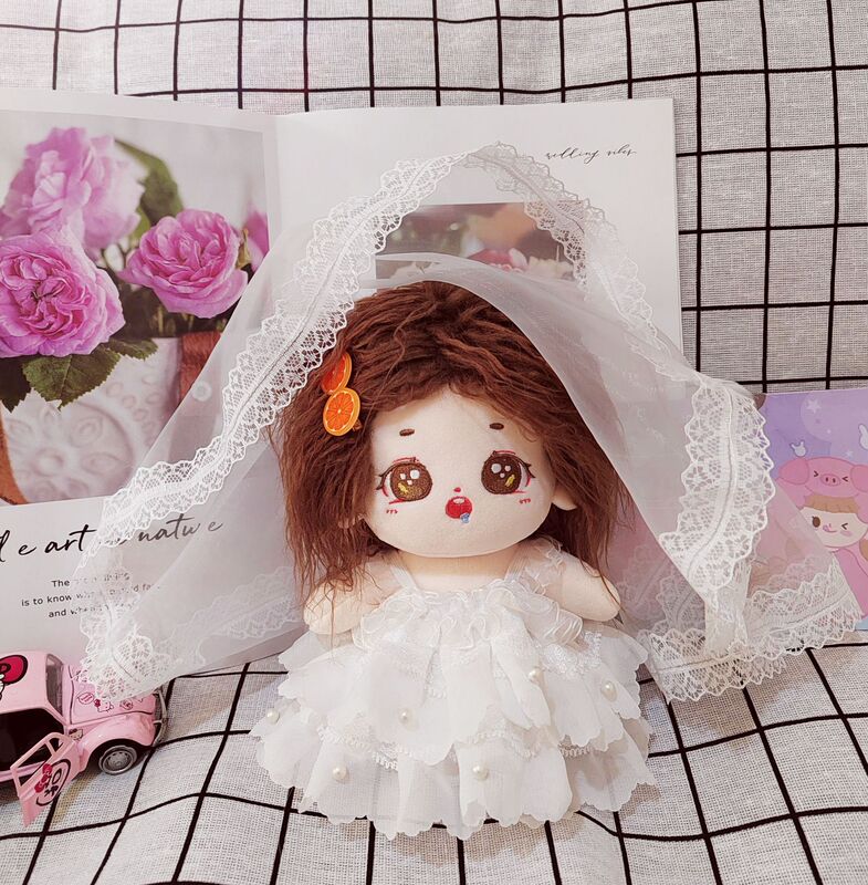 Doll 20cm cotton doll wedding dress set wedding dress veil two-piece set Doll 20cm cotton doll wedding dress set wedding dress veil two-piece set