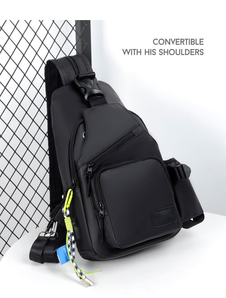 Wholesale new large-capacity men's chest bags, single-shoulder crossbody water cup bags, multi-functional waterproof outdoor small backpacks undefined
