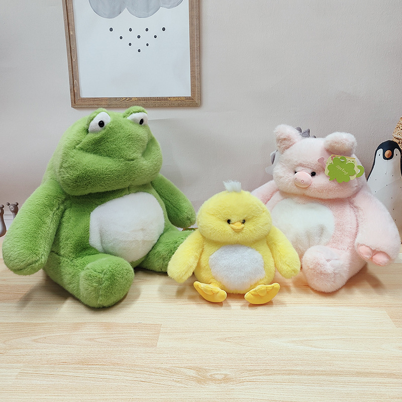 正版鼻涕熊坐姿辛安小鸭毛绒玩具网红青蛙公仔可爱布娃娃儿童玩具