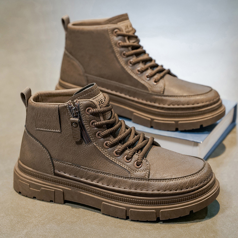 Botas Martin de alta calidad, zapatos de hombre de otoño, nuevos zapatos de trabajo, zapatos de cuero antideslizantes y resistentes al desgaste, botas casuales