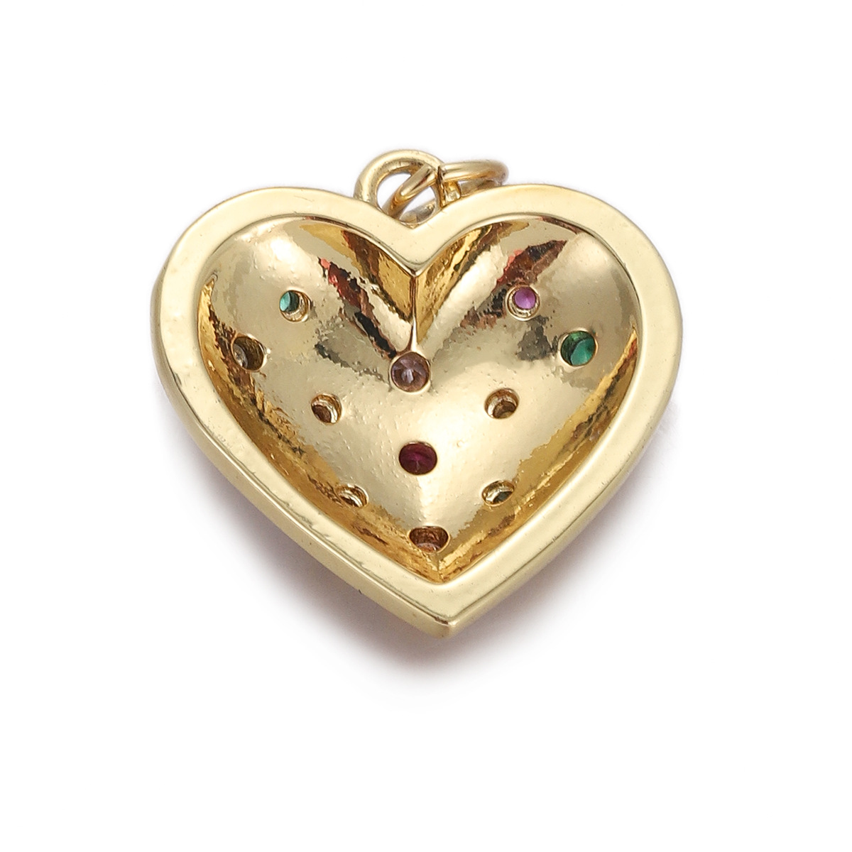 2g Weight Pendant Jewelry Making Type Gold Plated Plating Material Zircon Inlay Material 1 Piece Quantity Casual, Daily Occasion Copper Material Heart Shape Pattern Women's Gender Simple Style Style 1 Piece Copper Zircon Gold Plated Heart Shape Pendant 35