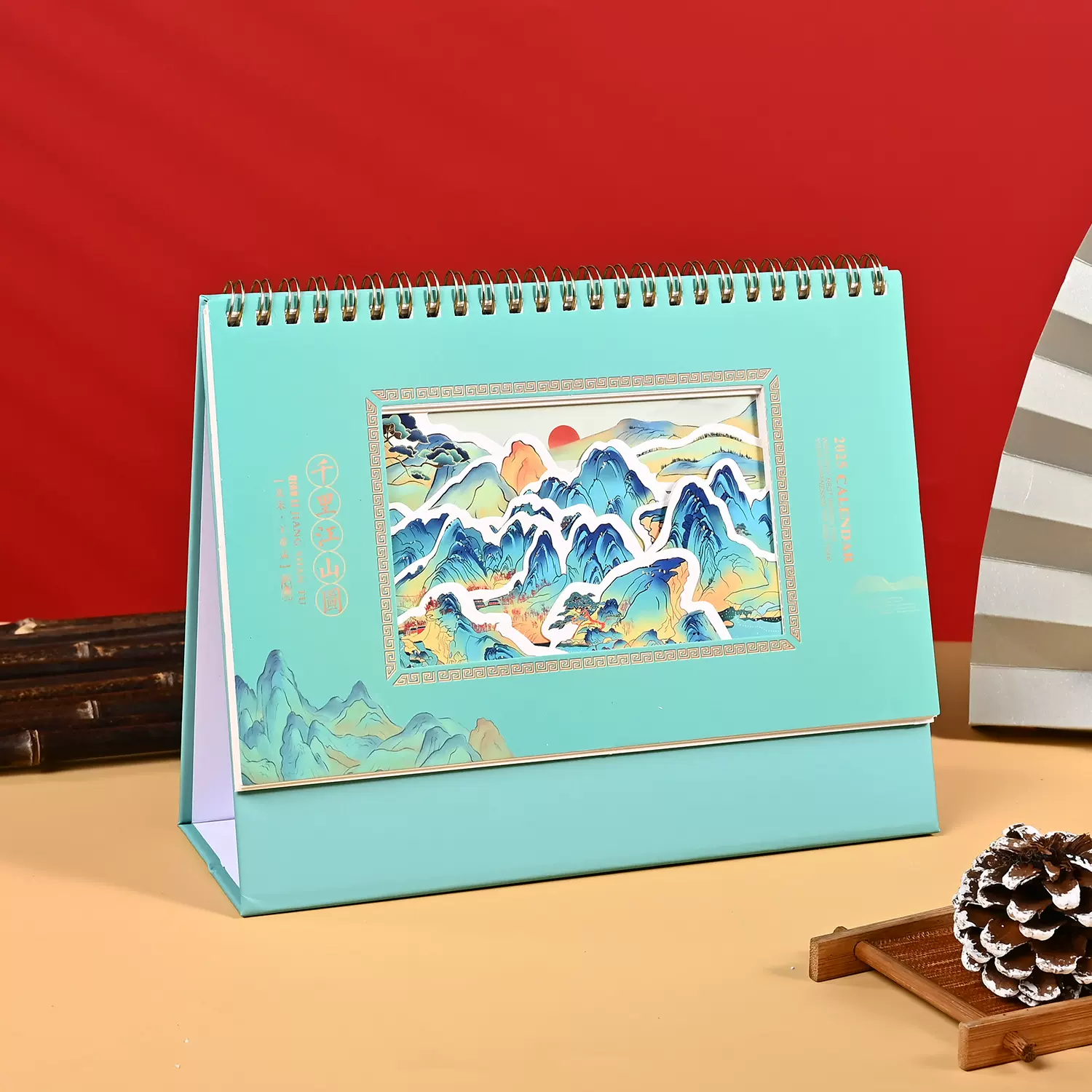 日历定制小批量桌面摆件2025蛇年台历定制定做高级礼盒套装