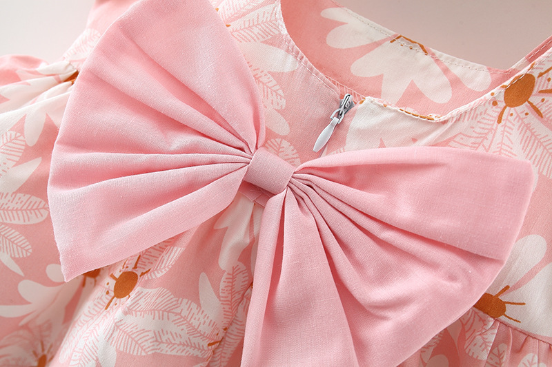 Flower, Chrysanthemum Pattern Pastoral Flower Chrysanthemum Cotton Girls Dresses