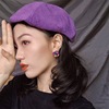 Rainbow fragments Korean color shell round fashion niche design summer 925 irregular earrings earrings