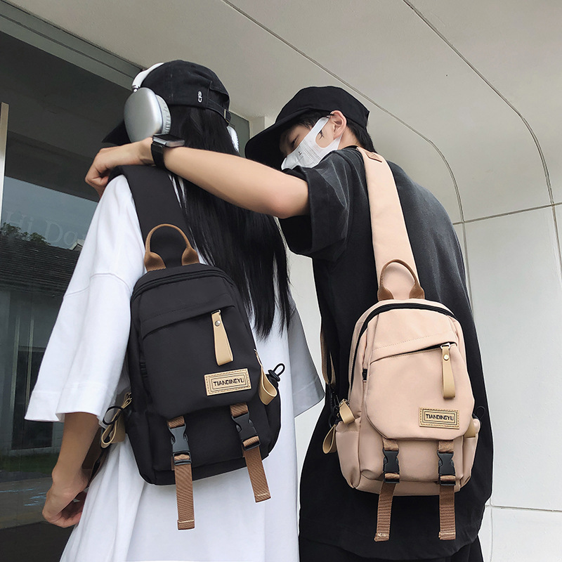 Men's Large Capacity Chest Bag 2023 New Style Versatile Japanese Single Shoulder Canvas Crossbody Bag Casual Sports Backpack Wholesale