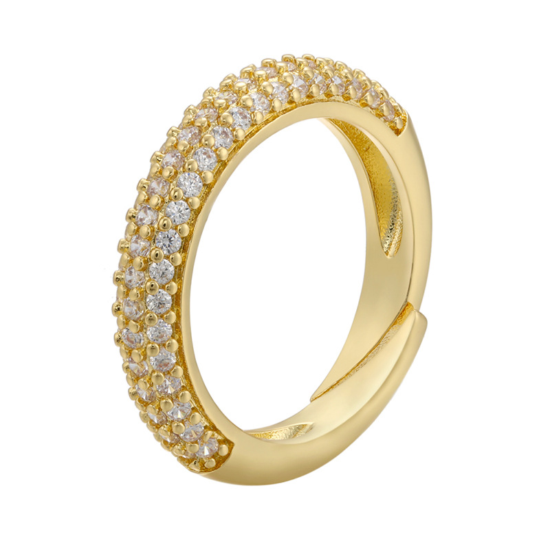 wholesale fashion geometric micro-inlaid colored diamond ring Nihaojewelry