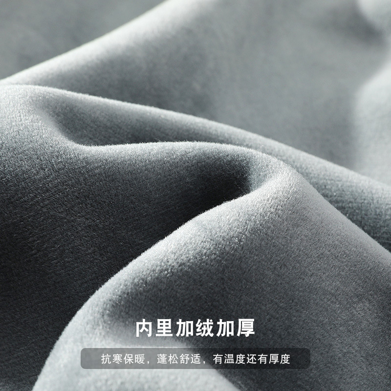 Invierno forrado de lana engrosada de algodón acolchado de lana de moda costura Abrigo con capucha para los hombres