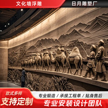 人物风景文化墙浮雕装饰定制锻铜户外景区广场古典景区装饰雕塑