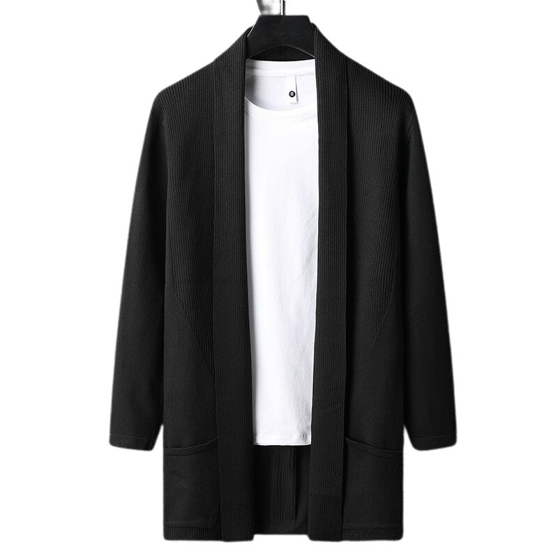 Men's Korean-Style Spring and Autumn Cardigan Trendy Knit Sweater Youth Casual Long Stylish Outerwear