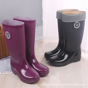 Women's Adult Japanese Style High Non-slip Rain Boots Fashionable Outer Wear Kitchen Waterproof Wear-resistant Soft Bottom Rubber Shoes