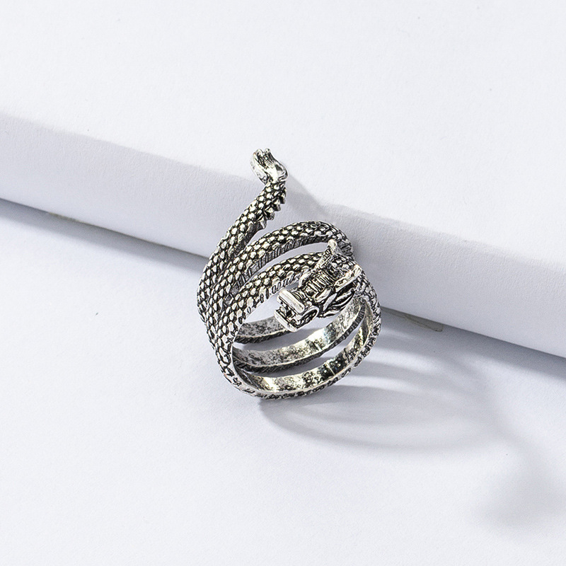 Retro Dragon Alloy Ring Wholesale display picture 5