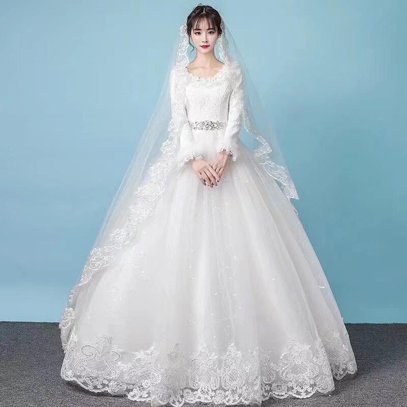 Summer Main Light Wedding Dress 2024 New Bride Wedding Warm White Long-Sleeved Thickeneded Winter Style Forest Style Floor-Length Super Fairy Summer Main Light Wedding Dress 2024 New Bride Wedding Warm White Long-Sleeved Thickeneded Winter Style Forest Style Floor-Length Super Fairy
