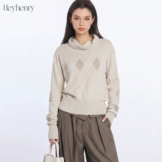 HeyHenry【清仓捡漏】春秋季半高领长袖针织衫女复古内搭打底上衣