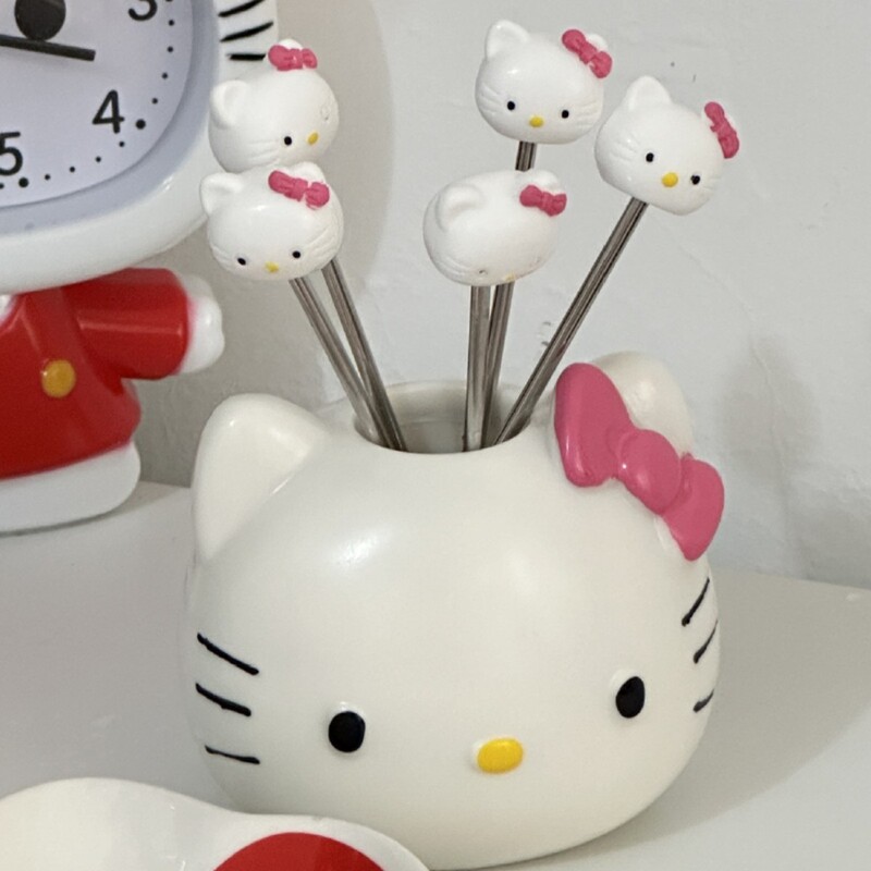 KT フルーツフォーク かわいいフルーツフォーク ステンレス鋼 フルーツピック 収納瓶 子供用 安全 家庭用|undefined