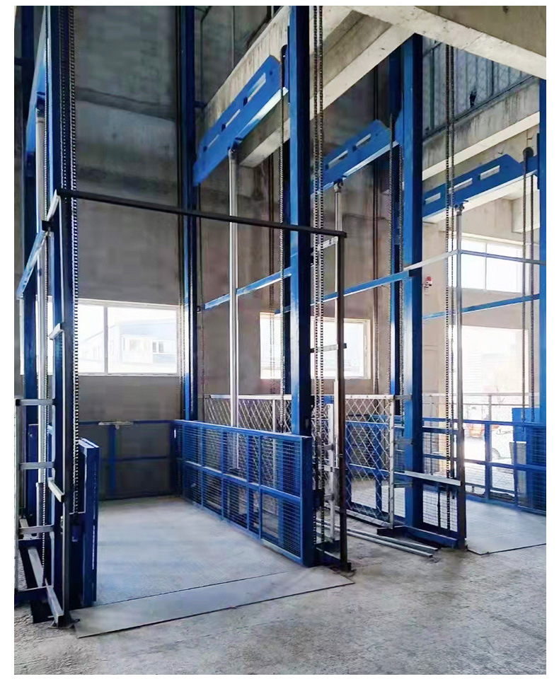 Simple Electric Hydraulic Rail-Type Lifting Cargo Elevator, Factory Workshop Cargo Lift, Small Electric Lifting Platform