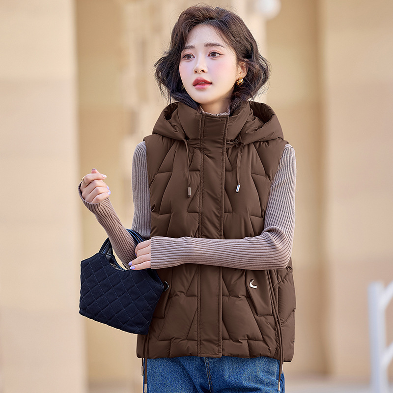Gran chaleco de caballo para mujeres otoño-invierno 2025 nuevo chaleco de hombro pequeño chaleco de estilo coreano corto chaqueta de caballo para mujeres image 10